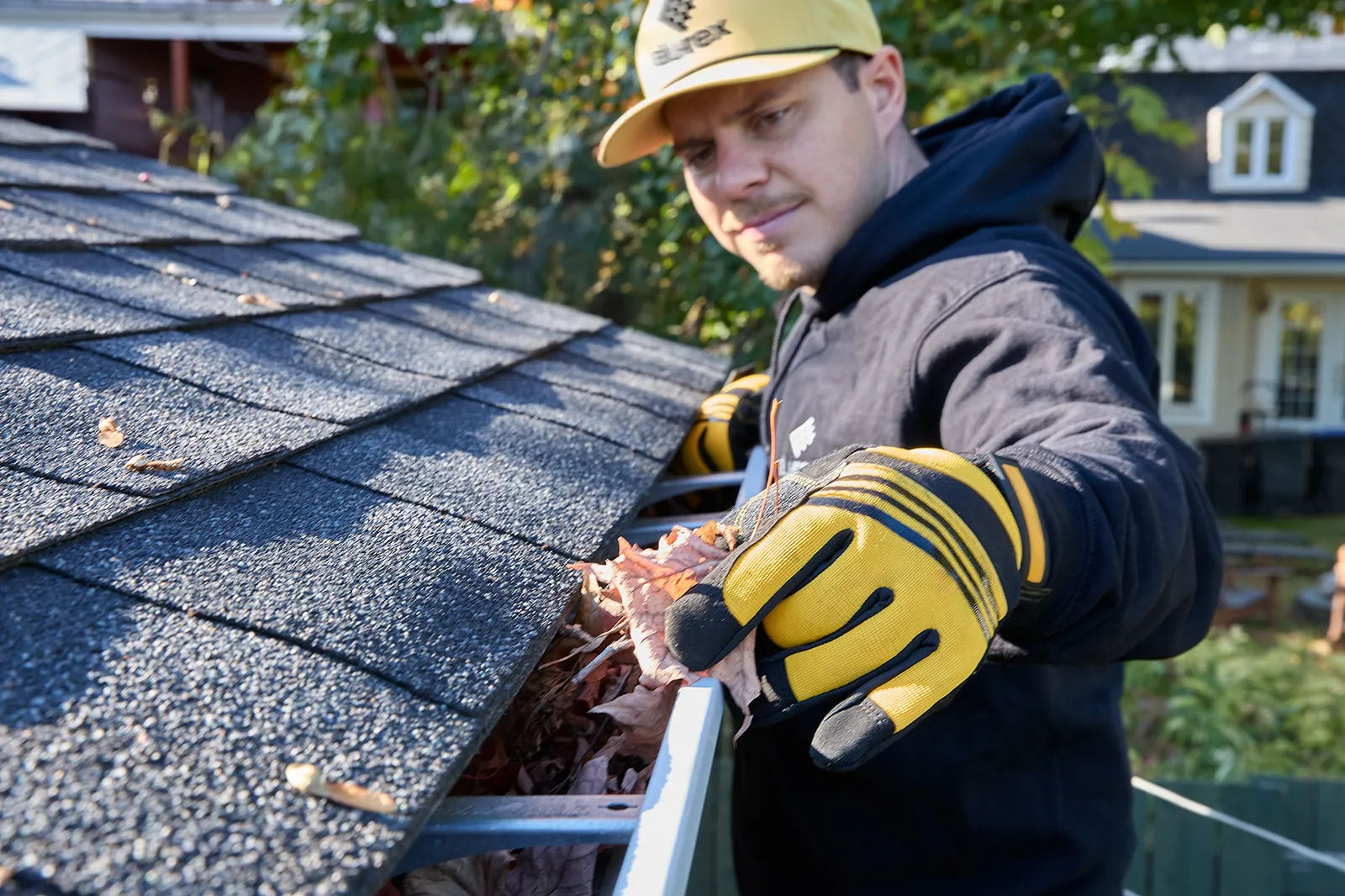 Gutter replacement on a brick facade — Precision Works Gutters, south-central Georgia BC