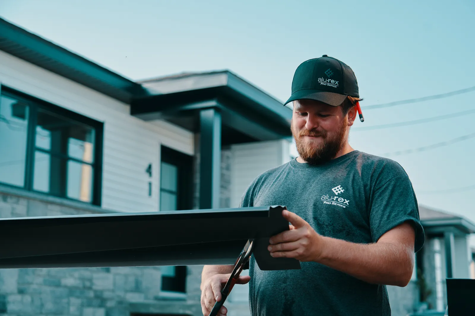 Downspout preparation and fitting — Precision Works Gutters, south-central Georgia BC